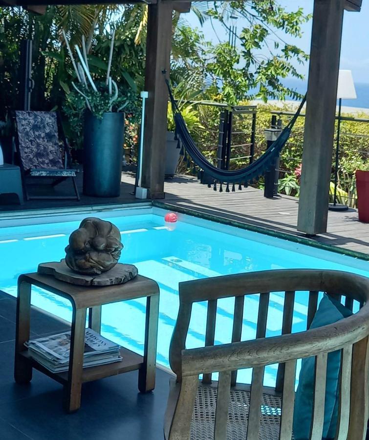Suite Indigo Jacuzzi Prive Piscine Vue Mer Acces Cuisine Laverie Saint Pierre Luaran gambar